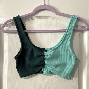Wild Fable, Target, XS, Blue/Green, Two-Tone Crop Top